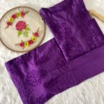 Raha Modal 3D Chikankari Kurta Palazzo Set - Purple
