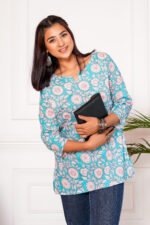 Meraki Handblock Printed Short Kurta
