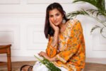 Saba Mulmul Cotton Short Kurta - Yellow - Image 2