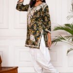 Saba Mulmul Cotton Short Kurta - Green