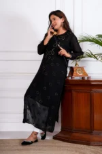 Jashn Viscose Mukaish Chikankari Kurta