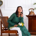 Jashn Viscose Mukaish Chikankari Kurta