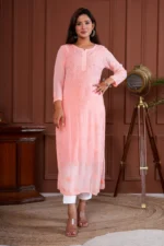 Jashn Viscose Mukaish Chikankari Kurta