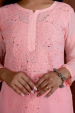 Jashn Viscose Mukaish Chikankari Kurta