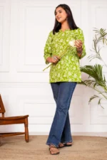 Meraki Handblock Printed Short Kurta