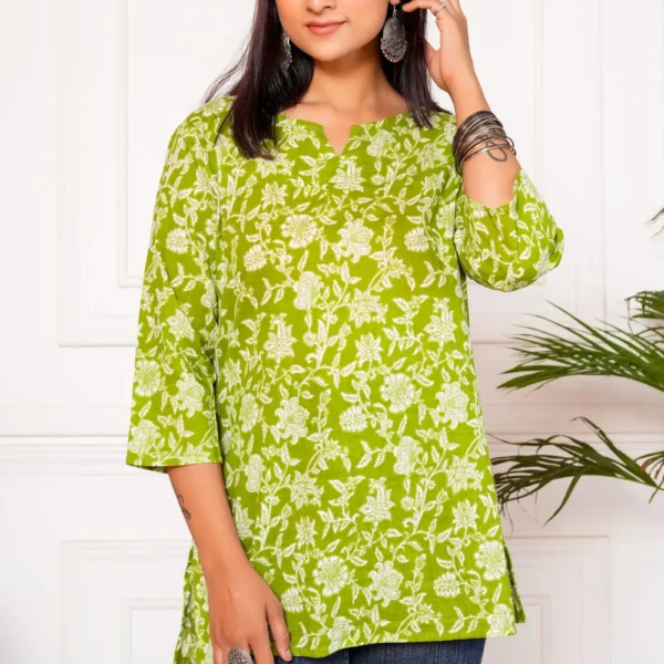 Meraki Handblock Printed Short Kurta