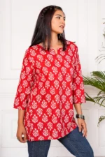 Meraki Handblock Printed Short Kurta