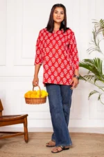 Meraki Handblock Printed Short Kurta