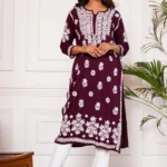 Nagma Pure Modal 3D Chikankari Kurti