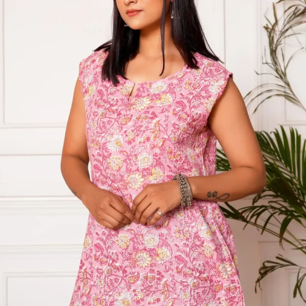 Sanjh Handblock Printed Short Kurta