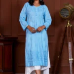 Ruhina Dobby Mul Cotton Chikankari Kurta
