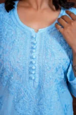 Ruhina Dobby Mul Cotton Chikankari Kurta