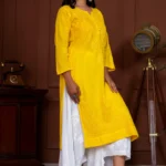 Ruhina Dobby Mul Cotton Chikankari Kurta