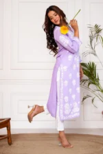 Iram Pure Modal 3D Chikankari Kurti - Hunar Bharat