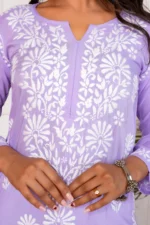 Iram Pure Modal 3D Chikankari Kurti - Hunar Bharat
