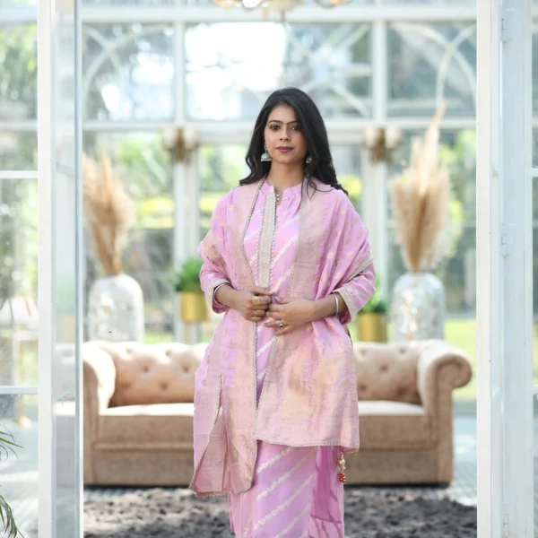 Blush Pink Silk Kurta Set