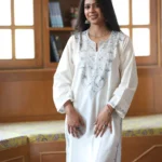 Kesar Kashmiri White Long Kurta