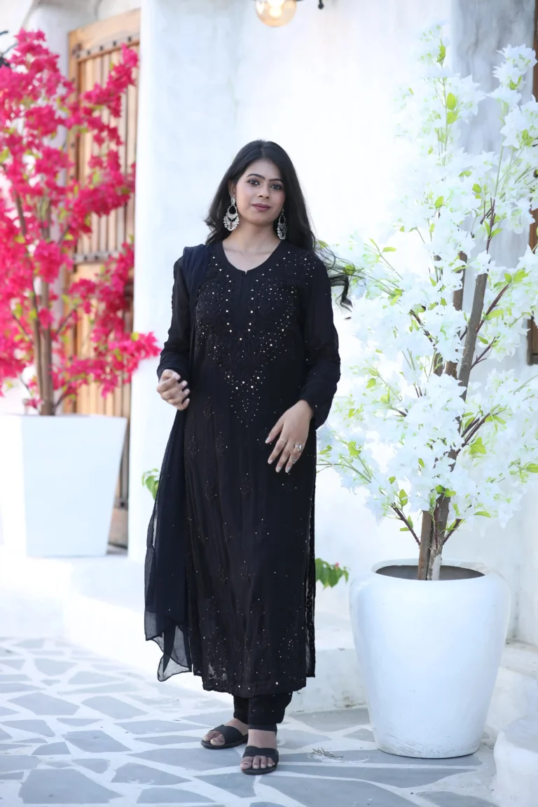 Mahira Black Viscose Set