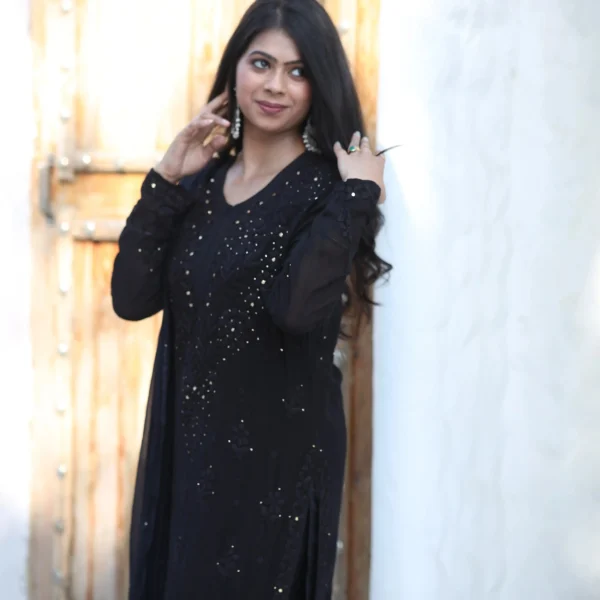 Mahira Black Viscose Set