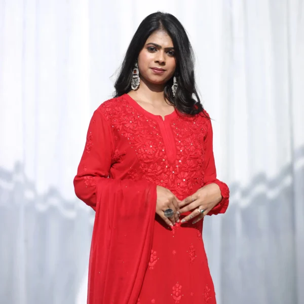 Mahira Red Viscose Set