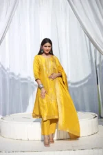 Rasam Yellow Banarsi Set