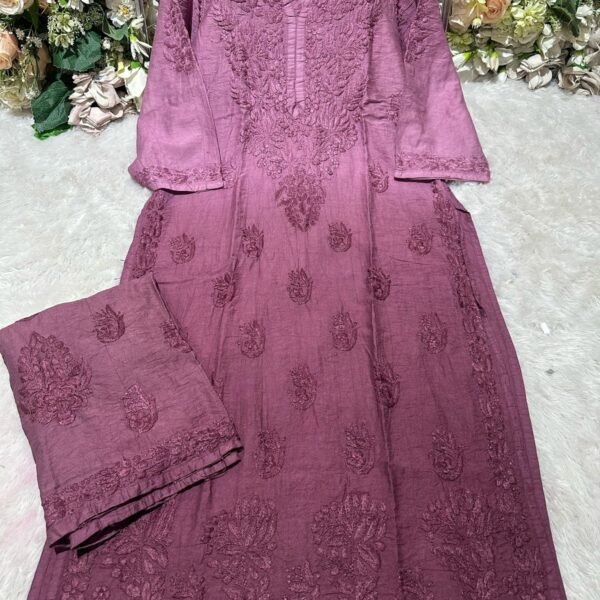 Zayra Dual Tonned Set - Rose Wine
