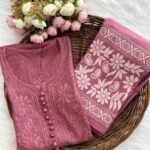 Roohi Chikankari Kurta Set - Rust