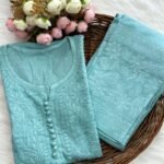 Roohi Chikankari Kurta Set - Sea Green