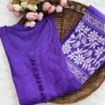 Roohi Chikankari Kurta Set - Purple