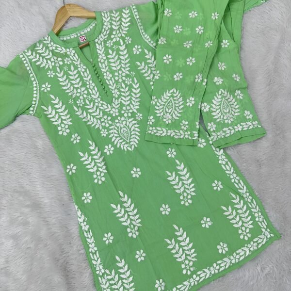 Anvesha Chikankari Co-ord Set - Green