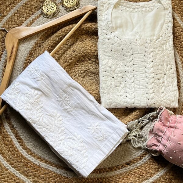Rashi Chikankari Kurta Set - White