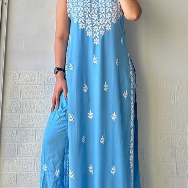 Neetika Strappy Sleeves Set - Sky Blue