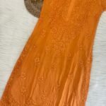 Sayra Pure Modal Chikankari Kurtas - Gold Orange