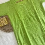 Sayra Pure Modal Chikankari Kurtas - Clematis Green