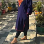 Surkh Kashmiri Woolen Phiran - Navy Blue