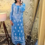 Tara Pure Modal Butter Soft Fabric Premium Chikankari Set - Blue