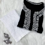 Aarvi Pure Modal Fabric Premium Chikankari Kurtas Set - Black