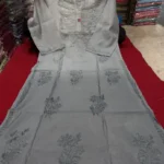 Vanya Chanderi Cotton Ombre Pattern Chikankari Kurta - Grey