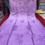 Vanya Chanderi Cotton Ombre Pattern Chikankari Kurta - Pink