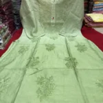 Vanya Chanderi Cotton Ombre Pattern Chikankari Kurta - Green