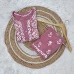 Reet  Pure Modal Fabric Premium Chikankari Kurta Set - Dusty Pink