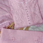 Pihu Soft Dobby Mul Cotton Chikankari Kurta Set - Pink
