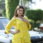 Nisa Dhoti Set - Yellow