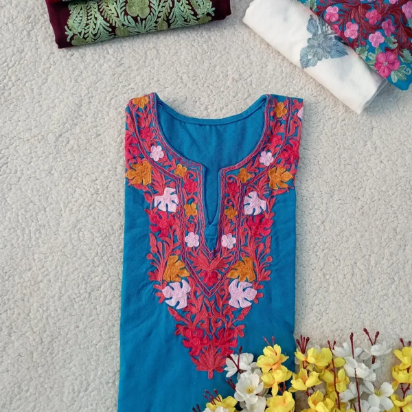 Haya Kashmiri Pheran Set - Blue Sapphire