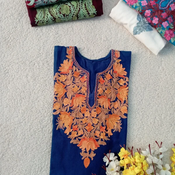 Haya Kashmiri Pheran Set - Deep Navy Blue