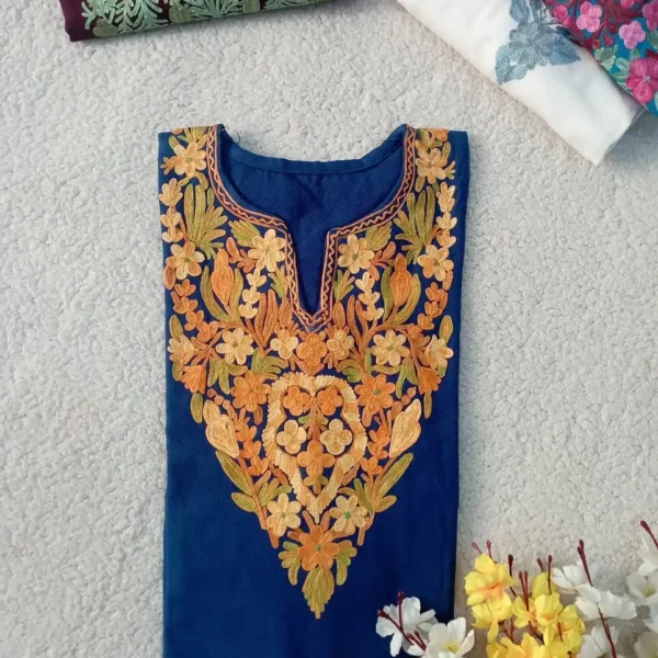 Haya Kashmiri Pheran Set - Deep Royal Blue