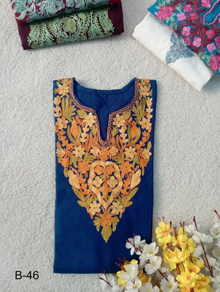 Haya Kashmiri Pheran Set - Deep Royal Blue