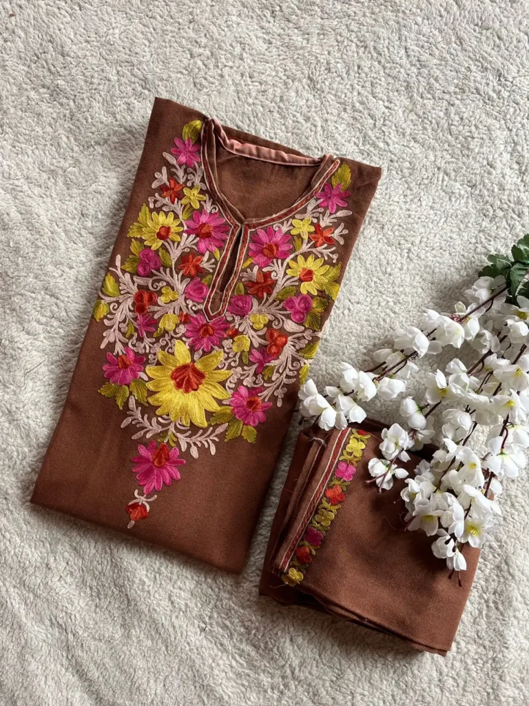 Aira Kashmiri Pheran Set - Chestnut Brown