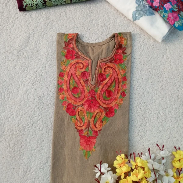 Haya Kashmiri Pheran Set - Khaki Brown