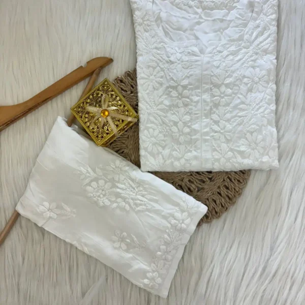 Rahsha Kurta Set Pure Modal Butter Soft Fabric - White